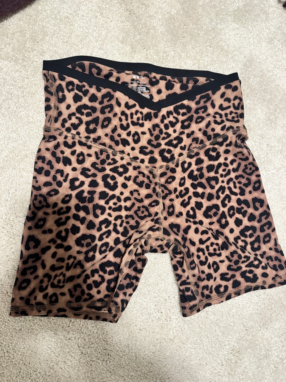 JoyLab Leopard Print Bike Shorts in Tan and Black
